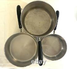 Vintage 12 Piece Revere Ware Set Copper Bottom Cookware Pots & Pans Kettle USA