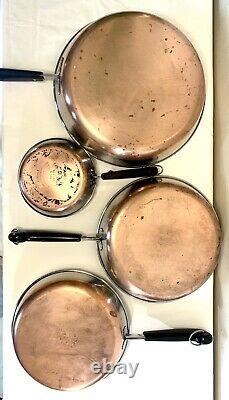 Vintage 12 Piece Revere Ware Set Copper Bottom Cookware Pots & Pans Kettle USA