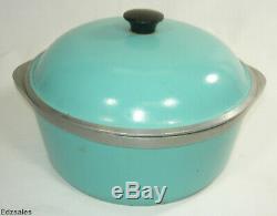 Vintage Club Turquoise Aqua Blue Aluminum 9 Piece Cookware Set 5 Pots/4 Lids