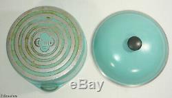 Vintage Club Turquoise Aqua Blue Aluminum 9 Piece Cookware Set 5 Pots/4 Lids