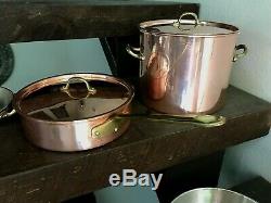 Vintage Copper Chef Cookware Pot and Pan Set 13 Pieces Stock Pot Omelet Pan