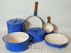 Vintage Dansk Kobenstyle Blue Enamel Cookware 8 Piece Set / Excellent Condition