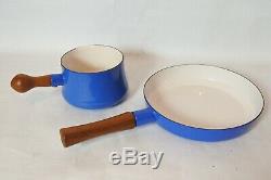 Vintage Dansk Kobenstyle Blue Enamel Cookware 8 Piece Set / Excellent Condition
