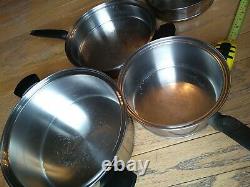 Vintage Lifetime Cookware T304cc Stainless 12 piece Cookware Set with lids