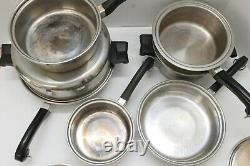 Vintage SALADMASTER COOKWARE Pot Pan Lid Set 18-8 STAINLESS STEEL 11 PIECES