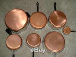 Vintage USA NOS Revere Ware Copper Clad HUGE 14 Piece Set No 3308 NEW