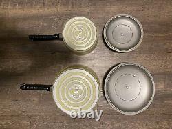 Vintage Yellow Harvest Gold Club Cookware Cast Aluminum 8 Piece Set Pot Pan Lid