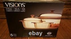 Visions 5 piece Cookware Set BRAND NEW