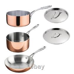 Vogue Cook Like A Pro 3-Piece Tri-Wall Copper Cookware Set
