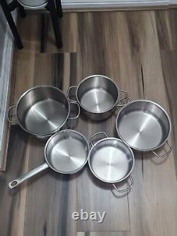 WMF Cookware Set 5-Pieces Provence Plus Pouring Rim Glass Lid Cromargan