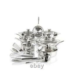 Wolfgang Puck Bistro Elite Collection 18-Piece Cookware Set Stainless Steel