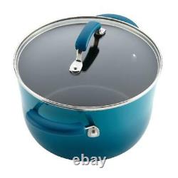 15 Antiadhésives Piece Dur Émail Aluminium Pots & Pans Batterie De Cuisine Bleu Marine
