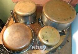 18 Piece Vintage Revere Ware Copper Bottom Cookware Set