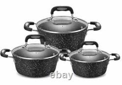 6 Pcs Piece Non Stick Cuisine Pot Set Granite Saucepan Set Kit De Cuisson
