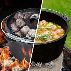 7 Pièces Four Hollandais De Haute Qualité En Fonte De Fer Articles De Cuisine Camping Fire Cooking Box Nouveau