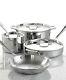 All-clad 7 Pieces Stainless Steel 18/10 7-pc. Cookware Set Flambant Neuf