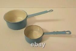 Antique Child’s Blue Enamelware / Graniteware 6-piece Cookware Set