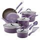 Assortiment De Vaisselle Antiadhésif Pots Pans Cuisine Émail Four Cuisson Sans Danger Purple 12 Pièce