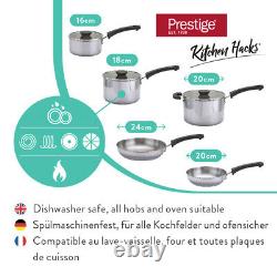 Astuces de cuisine de prestige Ensemble de casseroles et poêles en acier inoxydable 5 pièces Ustensiles de cuisine robustes