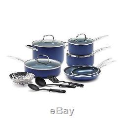 Blue Diamond Pan Cookware Set, 14 Morceaux, Casseroles Antiadhésives En Céramique Sans Toxine, Neuf
