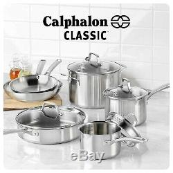 Calphalon Classiques Pots Et Casseroles Set, Batterie De Cuisine 10 Pièces, En Acier Inoxydable
