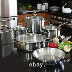 Chantal Induction 21 Stainless Steel 9 Piece Cookware Pot’s Pan Set Slin-9 Nouveau