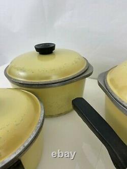 Club Vintage Aluminium Cookware Yellow Stock Pots Sauce Pans 8 Piece Set