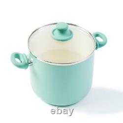 Cookware Set 18 Piece Ceramic Non-stick Kitchen Pots Pans Ustensils Turquoise Nouveau