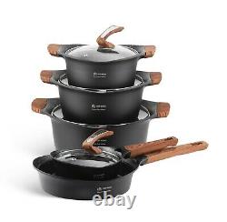 Cookware Set Non Stick Marble Granite 15 Piece Pots Pans Couvercles Saucepan Induction