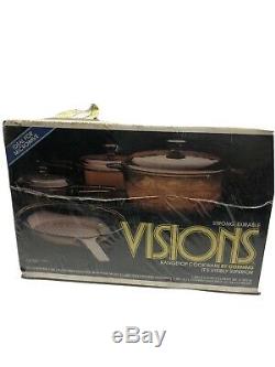 Corning Visions Cookware Ustensiles Pour Cuisson Classique Ensemble 7 Piece 1986 New Sealed