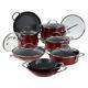 Curtis Stone 17-pièces Dura-pan Non Stick Nesting Cookware Set-cherry Red