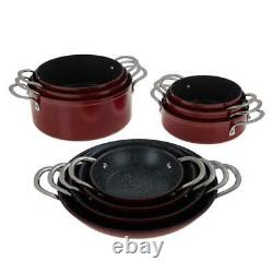 Curtis Stone 17-pièces Dura-pan Non Stick Nesting Cookware Set-turquoise