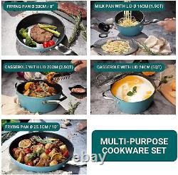 Cusibox Ensemble D'articles De Cuisine En Céramique Non-adhésif Pan & Pot Set 8 Pièce, Stock Pot Friing Ib