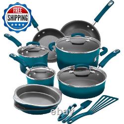 Ensemble D'articles De Cuisine Antiadhésif En Aluminium 15 Piece Pots Pans Cuisine Cuisine Maison Bleu Nouveau
