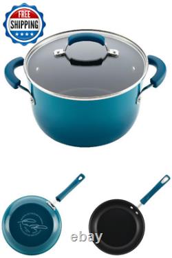 Ensemble D'articles De Cuisine Antiadhésif En Aluminium 15 Piece Pots Pans Cuisine Cuisine Maison Bleu Nouveau