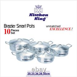 Ensemble de batterie de cuisine Brazier Smart Pot 10 pièces pour les chefs avertis