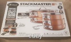 Ensemble de batterie de cuisine empilable Gotham Steel Stackmaster de 10 pièces