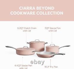 Ensemble de casseroles et poêles antiadhésives Ciarra Beyond 7 pièces avec couvercle en rose (£400)