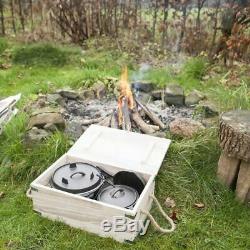 Esschert Design Sept Pièces De Cuisson Campfire Set De Cuisson Dutch Marmite Black Ff240