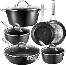 Fadware Pots & Pans Set, Non Stick Cookware Set 10 Pièces Pour Tous Les Plaques De Cuisson F9101
