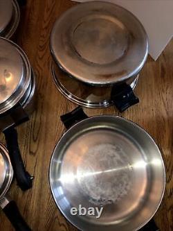 Grandes Casseroles Vtg 21 Piece Saladmaster 18-8 Tri Clad Stainless Steel Cookware Set
