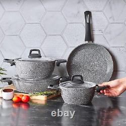 Gris Biogranite 4 Pièces Cuisinière En Granit Pot Et Pan Set. Revêtement Nonick