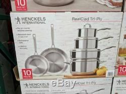 J. A. Henckels International 10 Pièces Tri-plis Réel Clad Cookware Inoxydable Set