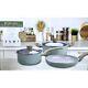 Masterclass Premium Cookware Set Pan Skillet Casserole Saucepan Green 5 Piece