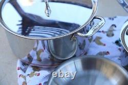 Nouveau $833 All-clad Copper Core 5-piece Cookware Set Pot & Pan Free Ship