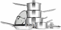 Penguin Home Professional Induction-safe Cookware Set, Acier Inoxydable, 5 Pièces