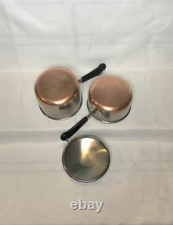 Revere Ware 1801 Copper Bottom 9 Piece Set 4 Pots, 2 Poêles Et Couvercles S’adaptent À Tous