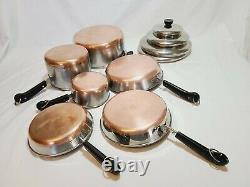 Revere Ware Copper Bottom 10 Pieces Set Vintage Pots & Pans Articles De Cuisine Revereware