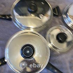 Saladmaster Cookware 9 Piece Set Casseroles Couvercles Double Boiler Tp304-316 Système 7
