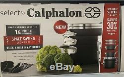 Sélection Par Calphalon Espace Set Saving Dur Anodisée Batterie De Cuisine Antiadhésives, 14 Pièces